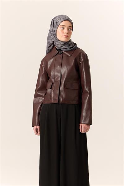 Viskon Karışımlı Velora Eşarp Koyu Gri-Gri Desenli Yumuşak Dokulu Tok Duruşlu 90x90