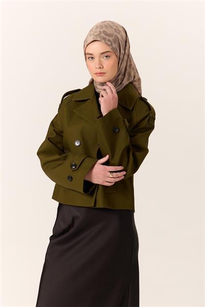 Viskon Karışımlı Velora Eşarp Vizon-Bej-Koyu Vizon Desenli Yumuşak Dokulu Tok Duruşlu 90x90