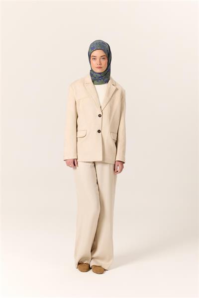 Viskon Karışımlı Velora Eşarp Mor-Yeşil Desenli İnce Dokulu Dökümlü 90x90