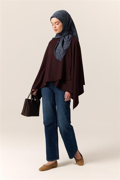 Viskon Karışımlı Velora Eşarp Petrol Yeşili-Petro Mavisi Desenli İnce Dokulu Dökümlü 90x90