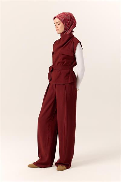 Viskon Karışımlı Velora Eşarp Narin Çiçeği-Bordo-Gri Desenli İnce Dokulu Dökümlü 90x90