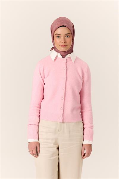 Viskon Karışımlı Velora Eşarp Rose-Pudra Desenli İnce Dokulu Dökümlü 90x90