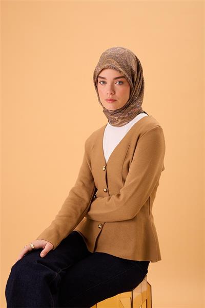 Viskon Karışımlı Velora Eşarp Metalik Gri-Gold Bebe Mavi Pembe Desenli Tok Duruşlu 90x90