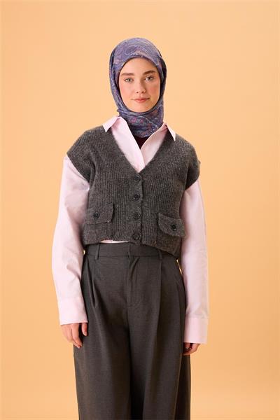 Viskon Karışımlı Velora Eşarp Koyu Mor-Kiremit Desenli Dökümlü Yumuşak Dokulu 90x90