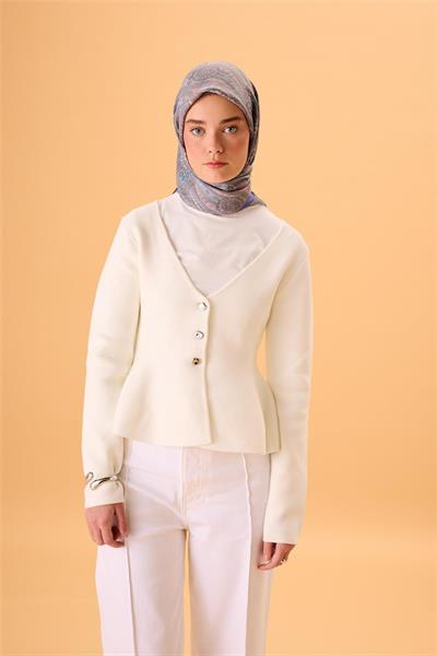 Viskon Karışımlı Velora Eşarp Mavi Lila-Pudra Desenli Dökümlü Yumuşak Dokulu 90x90