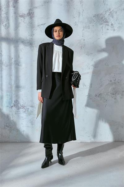 Viskon Velora Karışımlı Eşarp Lacivert-Füme Desenli Tok Duruşlu Kaymaz Dokulu 90x90