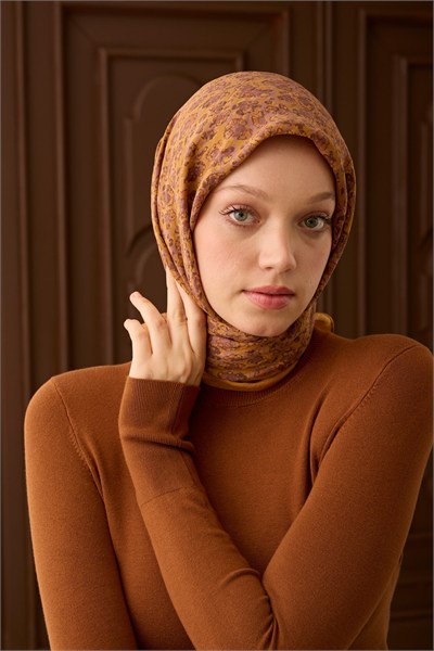 Velora Eşarp Abstract Brush Hardal