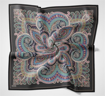 Velora Eşarp Ethnic Antrasit 90x90