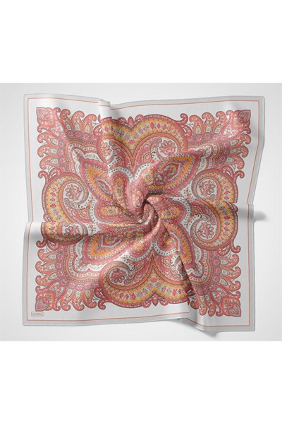 Velora Eşarp Ethnic Gümüş 90x90