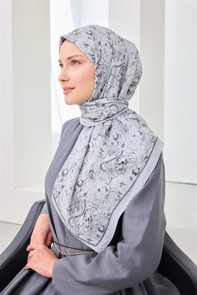 Velora Eşarp Ethnic Gümüş