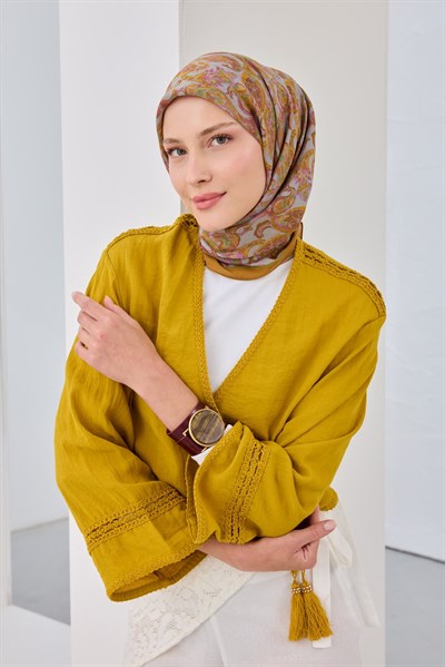 Velora Eşarp Ethnic Hardal