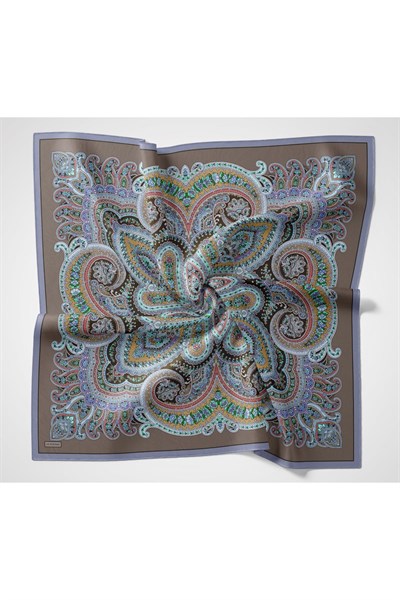 Velora Eşarp Ethnic Koyu Vizon 90x90