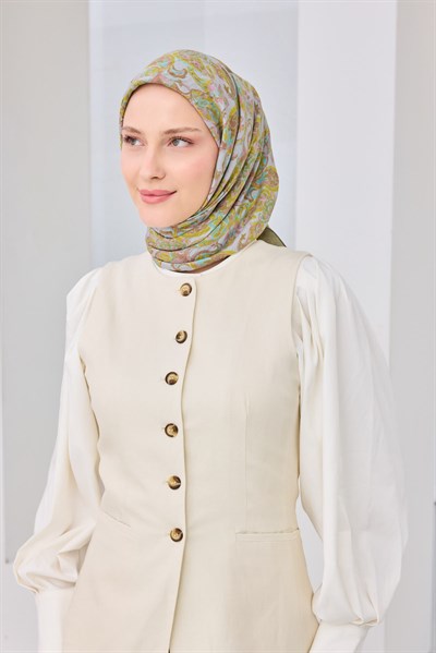 Velora Eşarp Ethnic Yağ Yeşili