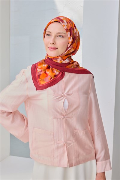 Velora Eşarp Floral Bordo