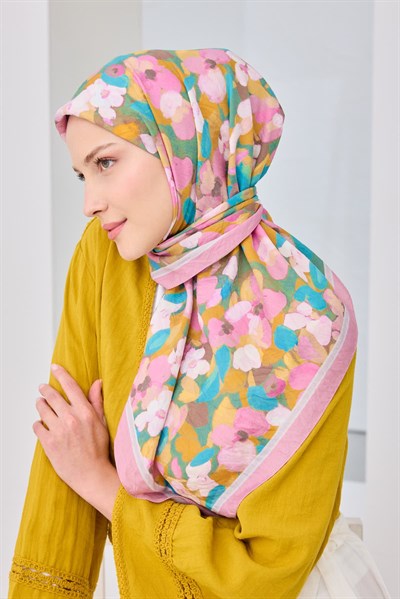 Velora Eşarp Floral Pembe