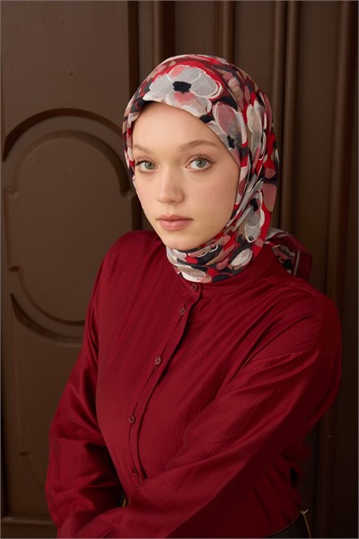 Velora Eşarp Flower Bordo
