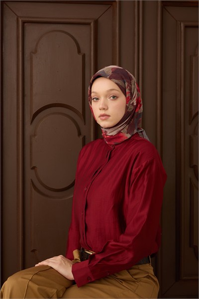 Velora Eşarp Flower Bordo