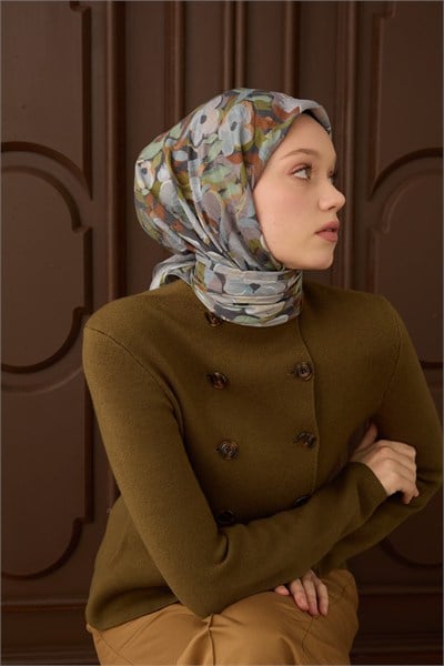 Velora Eşarp Flower Buz Mavisi