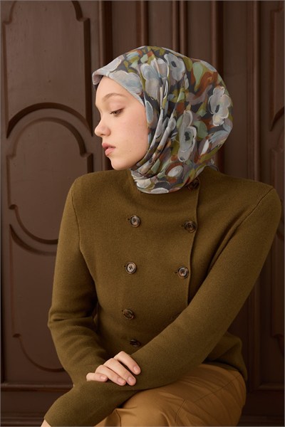 Velora Eşarp Flower Buz Mavisi