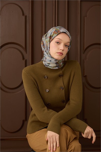Velora Eşarp Flower Buz Mavisi