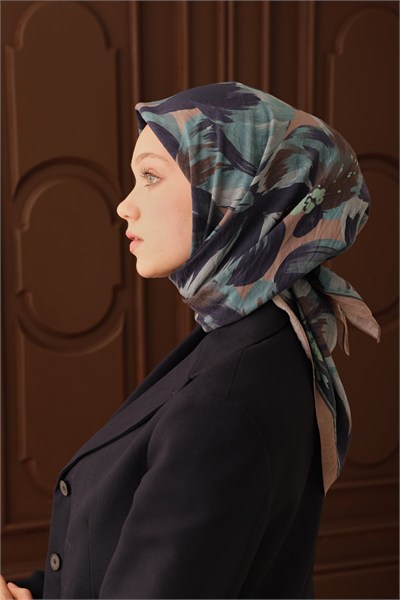 Velora Eşarp Flower Gece Mavisi