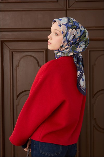 Velora Eşarp Flower Gece Mavisi