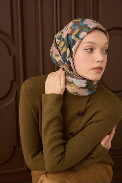 Velora Eşarp Flower Haki