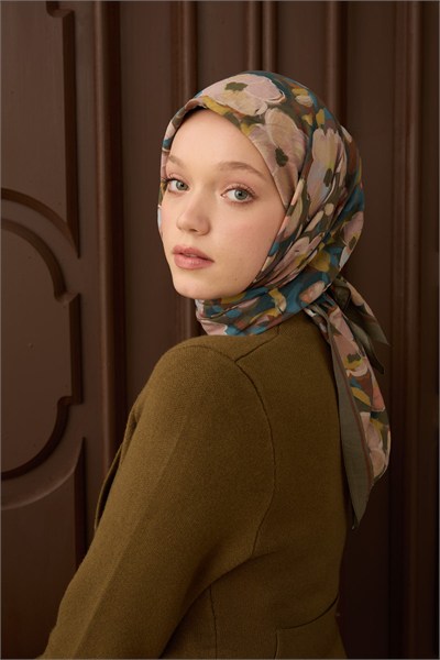 Velora Eşarp Flower Haki