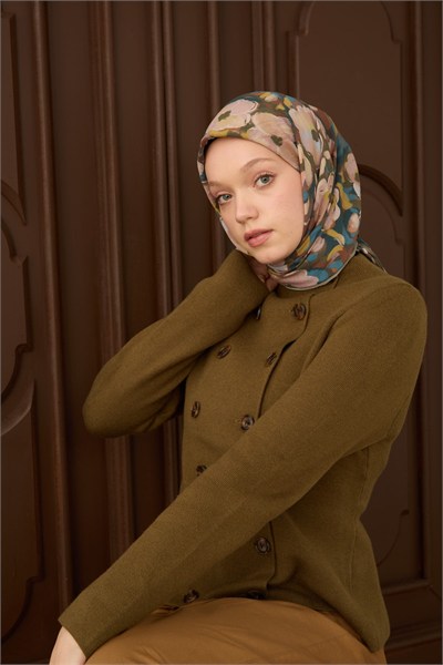 Velora Eşarp Flower Haki