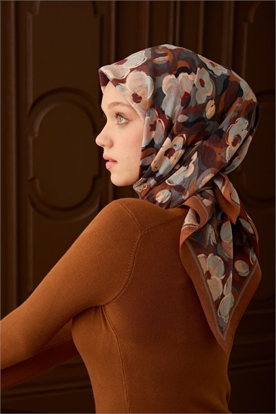 Velora Eşarp Flower Kiremit