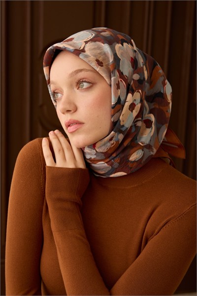 Velora Eşarp Flower Kiremit