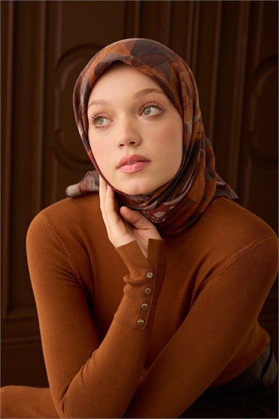 Velora Eşarp Flower Kiremit