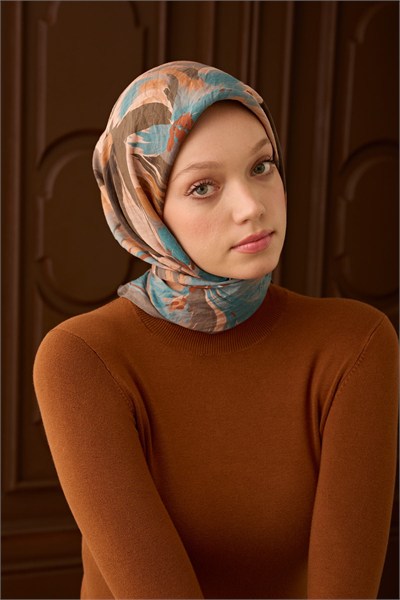 Velora Eşarp Flower Koyu Gri
