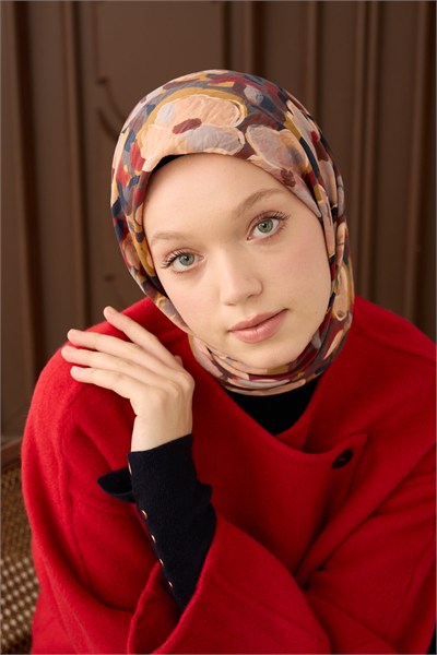 Velora Eşarp Flower Koyu Gri