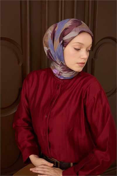 Velora Eşarp Flower Koyu Gülkurusu