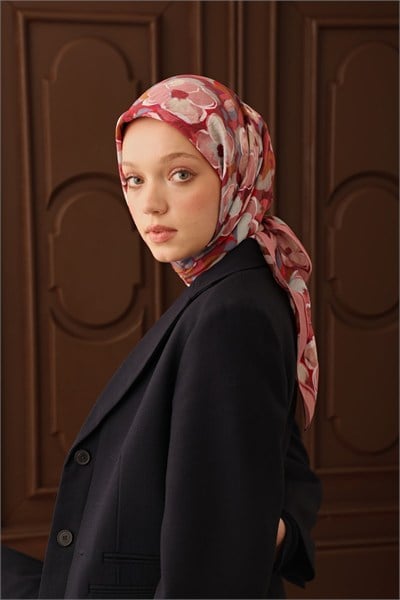 Velora Eşarp Flower Koyu Pembe