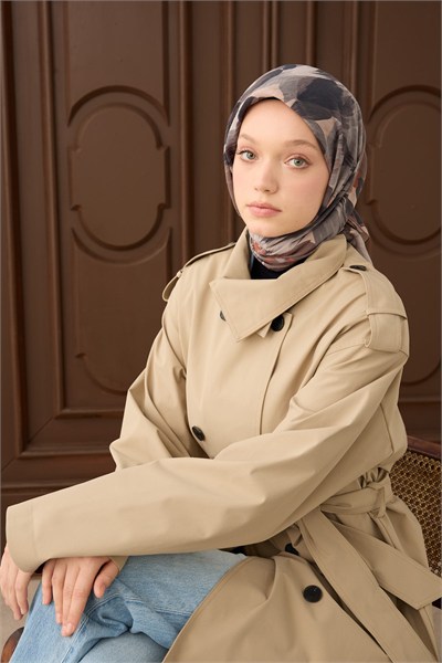 Velora Eşarp Flower Koyu Vizon