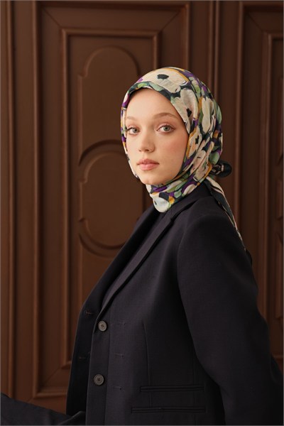 Velora Eşarp Flower Koyu Zümrüt