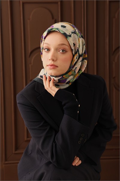 Velora Eşarp Flower Koyu Zümrüt