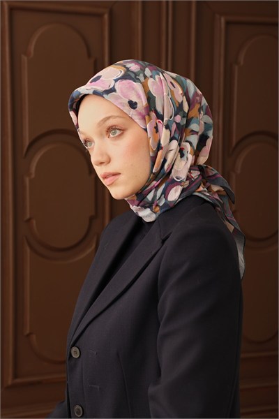 Velora Eşarp Flower Lacivert