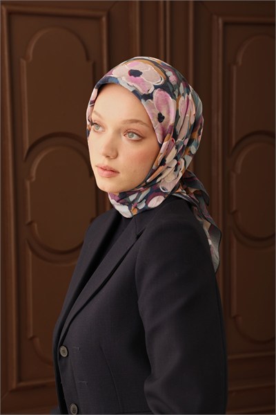 Velora Eşarp Flower Lacivert