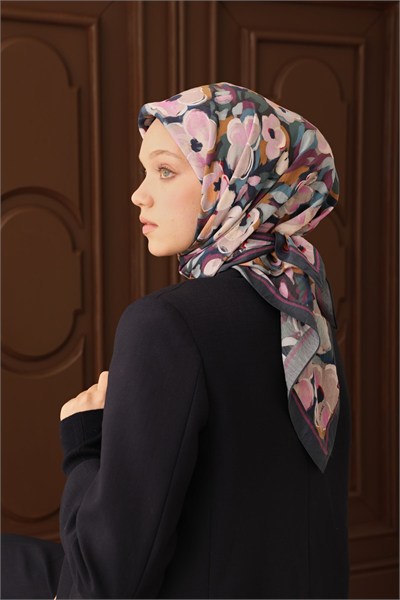 Velora Eşarp Flower Lacivert