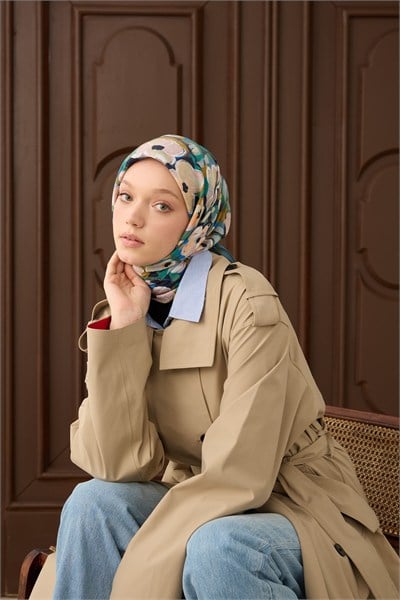 Velora Eşarp Flower Mavi