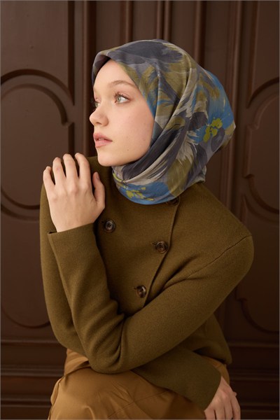 Velora Eşarp Flower Mavi