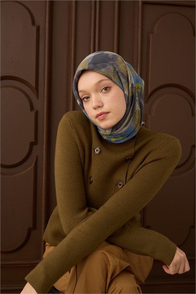 Velora Eşarp Flower Mavi
