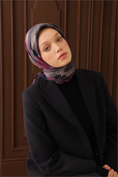 Velora Eşarp Flower Morcivert