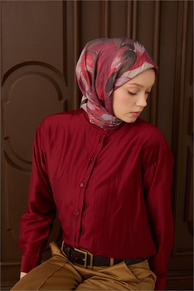 Velora Eşarp Flower Mürdüm