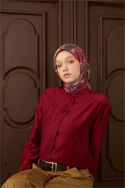 Velora Eşarp Flower Mürdüm