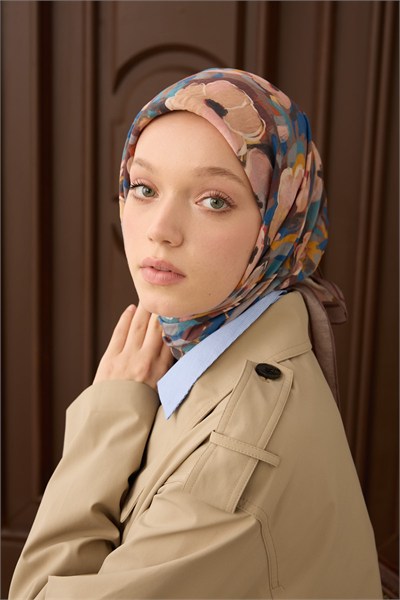Velora Eşarp Flower Sütlü Kahve