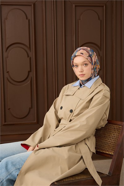 Velora Eşarp Flower Sütlü Kahve
